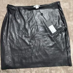 Gianni Bini Black Leather Mini Skirt